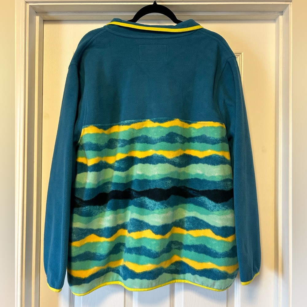 Lands’ End Heritage Fleece Pullover - Teal Mountain Ombr - Size 2x View 3
